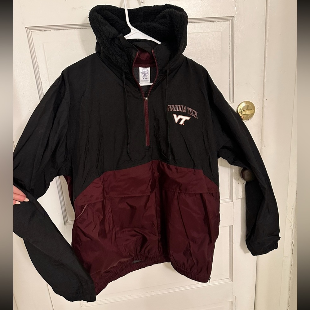 Virginia Tech Windbreaker with Sherpa Fleece Hoodie
